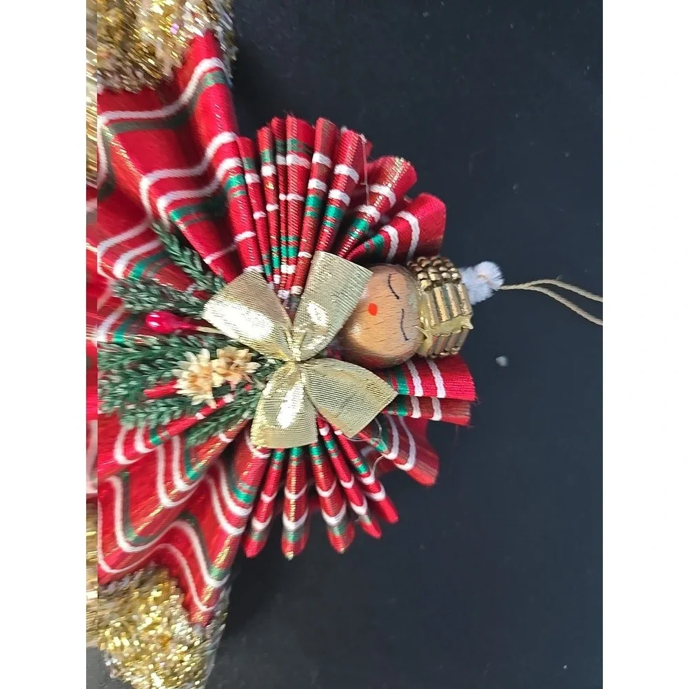 Lot‎ of 3 Vintage Christmas Angel Ornaments Accordion Handmade